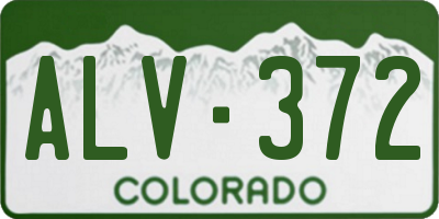 CO license plate ALV372