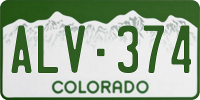 CO license plate ALV374