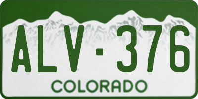 CO license plate ALV376