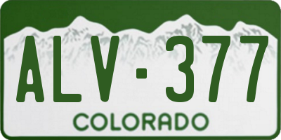 CO license plate ALV377