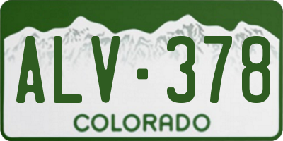 CO license plate ALV378