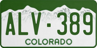 CO license plate ALV389