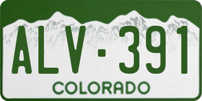 CO license plate ALV391