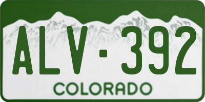 CO license plate ALV392