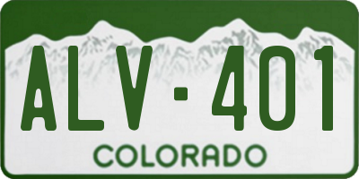 CO license plate ALV401
