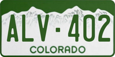 CO license plate ALV402