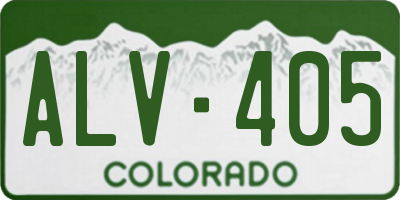 CO license plate ALV405