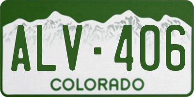 CO license plate ALV406