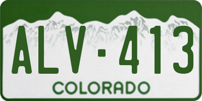 CO license plate ALV413