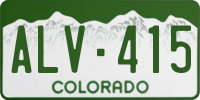 CO license plate ALV415