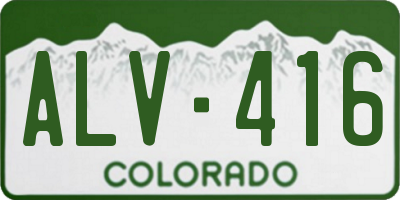 CO license plate ALV416