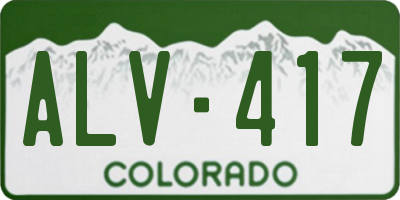 CO license plate ALV417