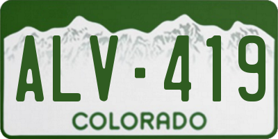 CO license plate ALV419