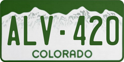 CO license plate ALV420