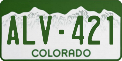 CO license plate ALV421
