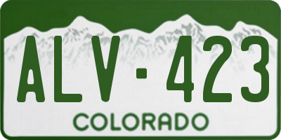 CO license plate ALV423