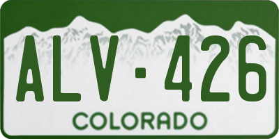 CO license plate ALV426