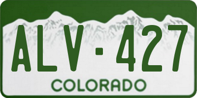CO license plate ALV427