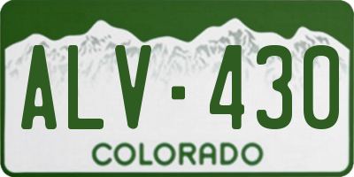 CO license plate ALV430