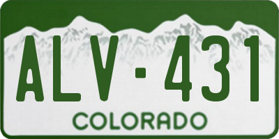 CO license plate ALV431