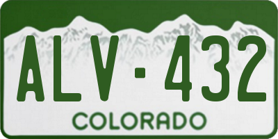 CO license plate ALV432