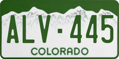 CO license plate ALV445