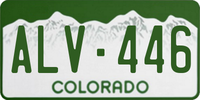 CO license plate ALV446