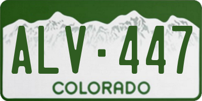 CO license plate ALV447