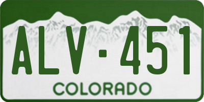 CO license plate ALV451