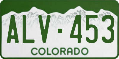 CO license plate ALV453