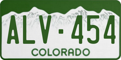 CO license plate ALV454