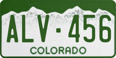 CO license plate ALV456