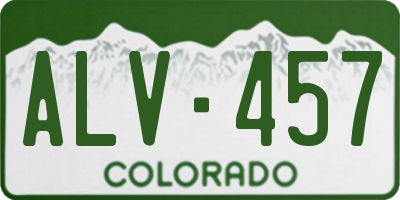 CO license plate ALV457
