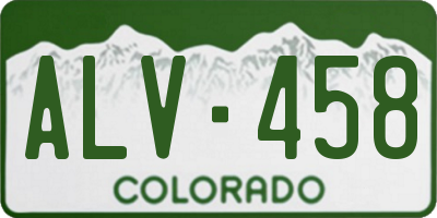 CO license plate ALV458