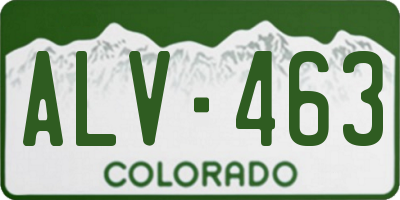 CO license plate ALV463