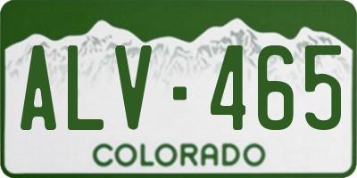 CO license plate ALV465