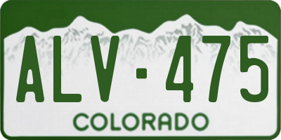 CO license plate ALV475