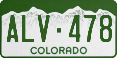 CO license plate ALV478
