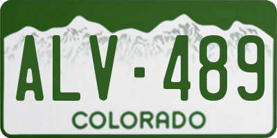 CO license plate ALV489