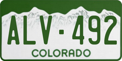 CO license plate ALV492