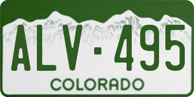 CO license plate ALV495