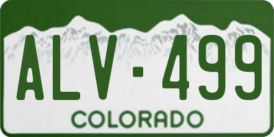 CO license plate ALV499