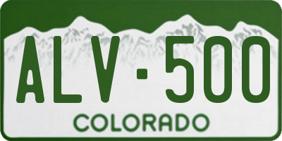 CO license plate ALV500