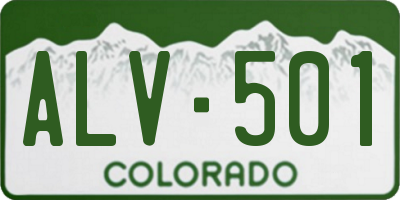 CO license plate ALV501
