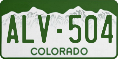 CO license plate ALV504