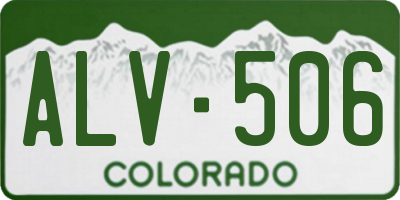 CO license plate ALV506
