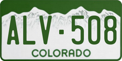 CO license plate ALV508