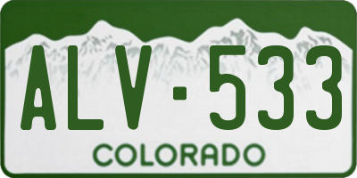 CO license plate ALV533