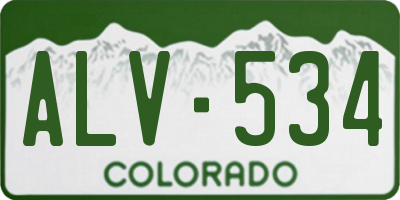CO license plate ALV534