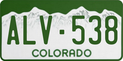 CO license plate ALV538